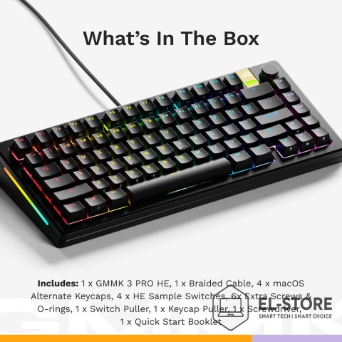 GLORIOUS Glorious Gaming GMMK 3 PRO HE 75% Prebuilt klawiatura USB QWERTY US English Czarny