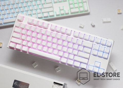 Ducky Ducky One 3 Classic Pure White TKL Gaming Tastatur RGB LED - MX-Clear klawiatura USB Niemiecki Biały