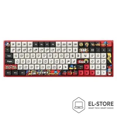 No name IQUNIX F97 Bezprzewodowa klawiatura do gier Graffiti Blaze, RGB - Moonstone Turbo Switche