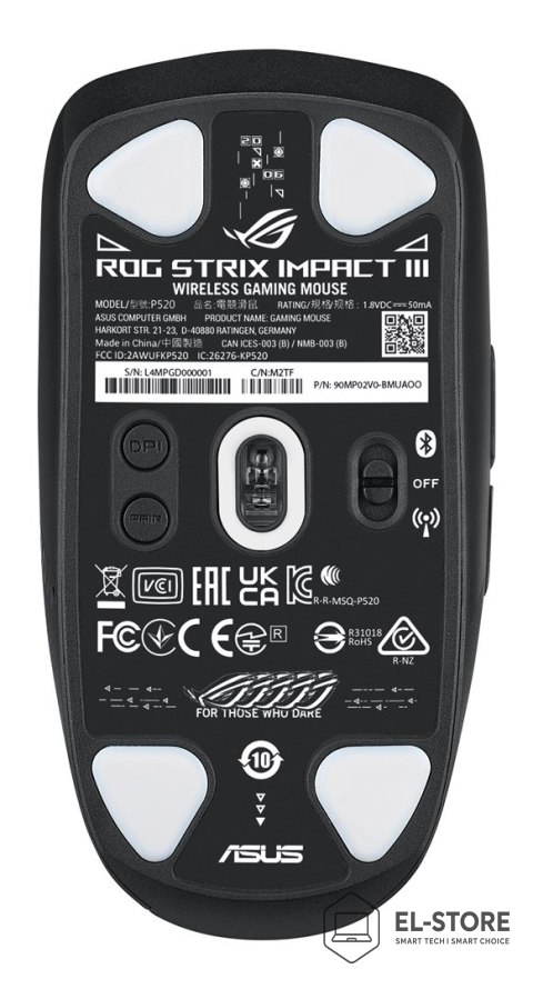 ASUS ASUS ROG Strix Impact III Wireless myszka Gaming Oburęczny RF Wireless + Bluetooth Optyczny 36000 DPI
