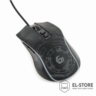 GEMBIRD GEMBIRD GAMINGOWA MYSZ Z PODŚWIETLENIEM RGB USB, CZARNA