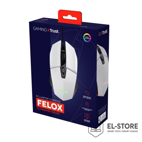 Trust Mysz gamingowa TRUST GXT109P Felox Biała