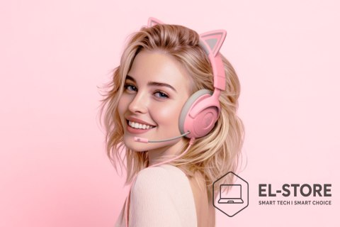 RAZER Zestaw słuchawkowy Razer Gaming Kraken Kitty V3 X Przewodowe Nauszne Mikrofon Kwarc