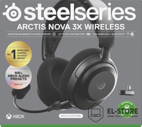 SteelSeries Słuchawki Steelseries Arctis Nova 3X Wireless for Xbox, czarne