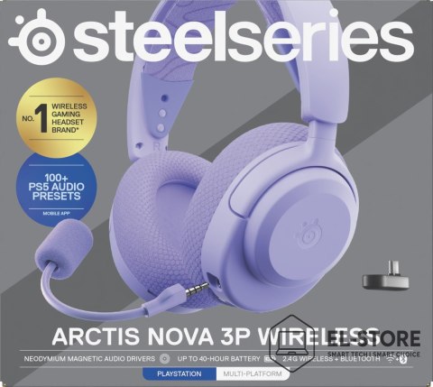 SteelSeries Słuchawki Steelseries Arctis Nova 3P Wireless do Playstation, Levander