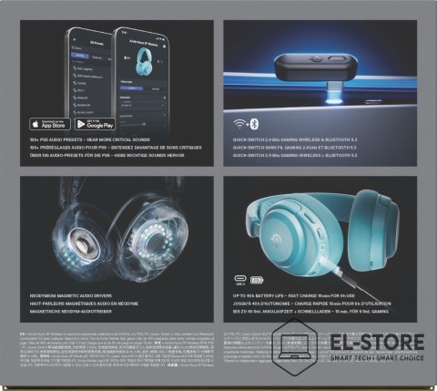 SteelSeries Słuchawki Steelseries Arctis Nova 3P Wireless for Playstation, Aqua