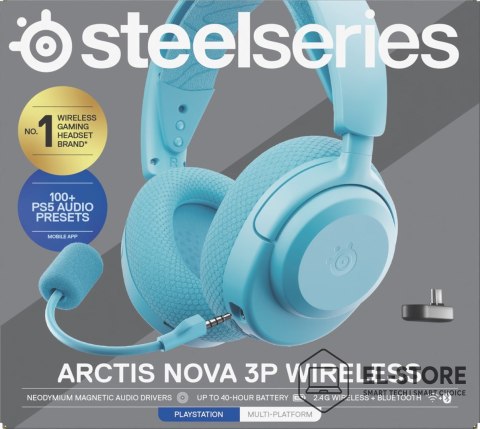 SteelSeries Słuchawki Steelseries Arctis Nova 3P Wireless for Playstation, Aqua