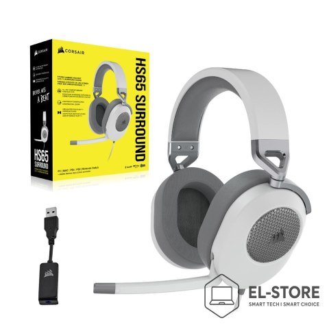Corsair Corsair HS65 SURROUND Zestaw słuchawkowy Przewodowa Ręczny Gaming Biały