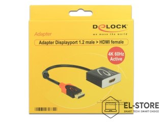 DELOCK DeLOCK 62734 adapter kablowy 0,2 m DisplayPort HDMI Typu A (Standard) Czarny