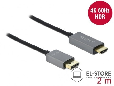 DELOCK DeLOCK Aktywny DisplayPort 1.4 do kabla HDMI 4K 60 Hz (HDR), 2 m