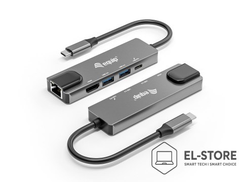 EQUIP Equip 133489 stacja dokująca Przewodowa USB 3.2 Gen 1 (3.1 Gen 1) Type-C Szary
