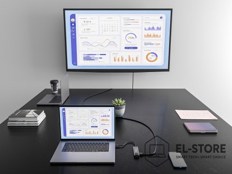 EQUIP Equip 133489 stacja dokująca Przewodowa USB 3.2 Gen 1 (3.1 Gen 1) Type-C Szary