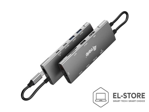EQUIP Equip 133490 stacja dokująca Przewodowa USB 3.2 Gen 1 (3.1 Gen 1) Type-C Szary