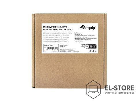 EQUIP Wyposażenie - Kabel DisplayPort - DisplayPort (M) do DisplayPort (M) - DisplayPort 1.4 - 15.0m - Aktywny, Obsługuje 8K 30 Hz (76