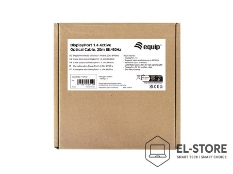 EQUIP Wyposażenie - Kabel DisplayPort - DisplayPort (M) do DisplayPort (M) - DisplayPort 1.4 - 20.0m - Aktywny, Obsługuje 8K 30 Hz (76