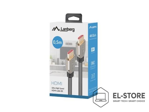 Lanberg LANBERG KABEL HDMI M/M V2.1 0.5M 8K 60HZ CA-HDMI-30CU-0005-BK