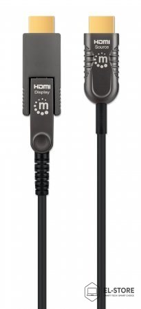 Manhattan Aktywny kabel światłowodowy MANHATTAN High Speed z odłączanym złączem 4K@60Hz UHD, HDMI męski na Micro HDMI męski (typ D) i odłą
