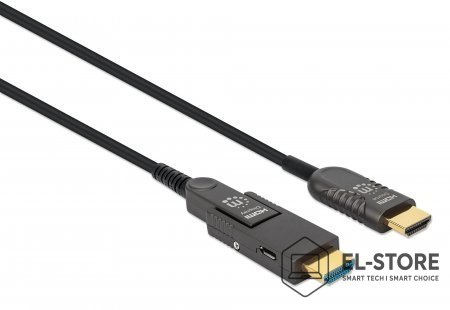 Manhattan Kabel światłowodowy MANHATTAN Active High Speed HDMI z odłączanym złączem 4K@60Hz UHD, HDMI męski na Micro HDMI męski (typ D) i 