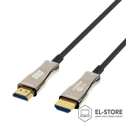No name EFB Elektronik HDMI-20-00008 kabel HDMI 20 m HDMI Typu A (Standard) Czarny, Stal nierdzewna