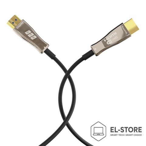 No name EFB Elektronik HDMI-20-00008 kabel HDMI 20 m HDMI Typu A (Standard) Czarny, Stal nierdzewna