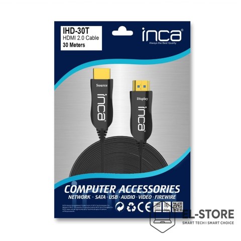 No name Inca IHD-30T kabel HDMI 30 m HDMI Typu A (Standard) Czarny