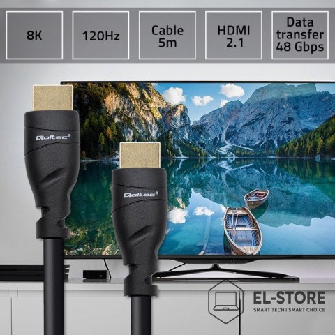 Qoltec QOLTEC KABEL HDMI V2.1 ULTRA HIGH SPEED 8K | 60HZ | 26AWG | GOLD