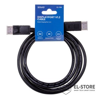 SAVIO Kabel SAVIO CL-136 (DisplayPort M - DisplayPort M; 2m; kolor czarny)
