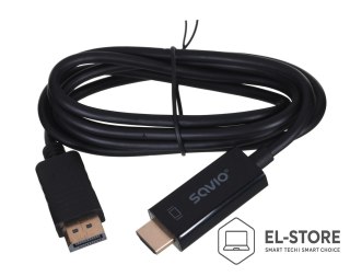 SAVIO Kabel SAVIO CL-56 (DisplayPort M - HDMI Typ A; 1,5m; kolor czarny)
