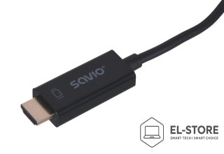 SAVIO Kabel SAVIO CL-56 (DisplayPort M - HDMI Typ A; 1,5m; kolor czarny)