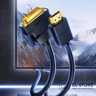 UGREEN Ugreen kabel HD106 DVI 24+1 pin/HDMI FHD 60Hz 1.5m (czarny)
