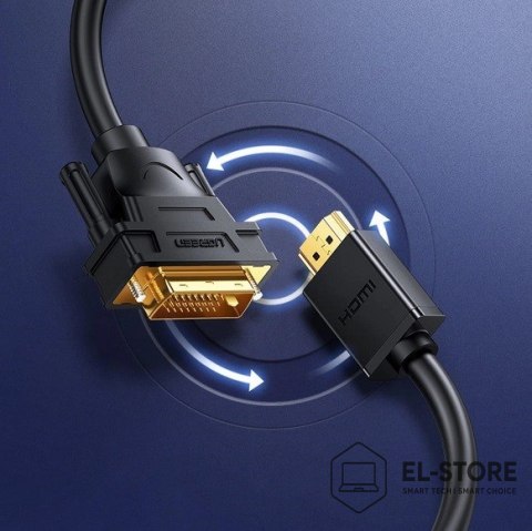 UGREEN Ugreen kabel HD106 DVI 24+1 pin/HDMI FHD 60Hz 1.5m (czarny)