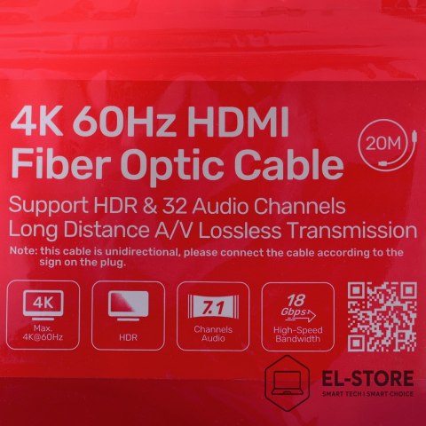 UNITEK UNITEK KABEL OPTYCZNY HDMI 2.0 Active Optical Cable 4K 60HZ 20M