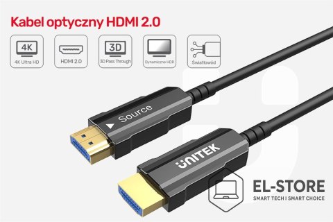UNITEK UNITEK KABEL OPTYCZNY HDMI 2.0 Active Optical Cable 4K 60HZ 20M