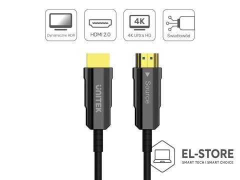 UNITEK UNITEK KABEL OPTYCZNY HDMI 2.0 Active Optical Cable 4K 60HZ 20M