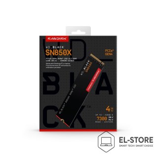 WD Dysk SSD WD Black SN850X WDS400T2X0E (4 TB ; M.2; PCIe NVMe 4.0 x4)