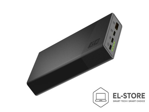 Green Cell GREEN CELL POWERBANK POWERPLAY 20S CZARNY 20000MAH 22,5W 3X USB-C PD 1X USB-A