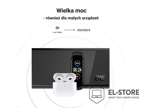 Green Cell GREEN CELL POWERBANK POWERPLAY 20S CZARNY 20000MAH 22,5W 3X USB-C PD 1X USB-A