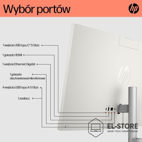 Hewlett-Packard HP AIO 24-cr0184nw Ryzen 5 7520U 23.8"FHD IPS 250nits AG 16GB LPDDR5 SSD512 Radeon 610M Cam720p kB+Mouse NoOS Shell White 2Y