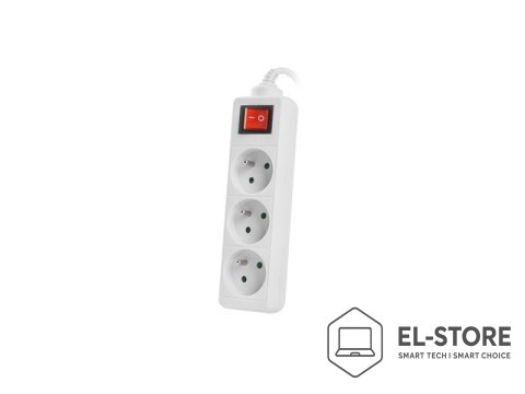 Lanberg Przedłużacz Lanberg PS1-03E-0300-W (3m; kolor biały)