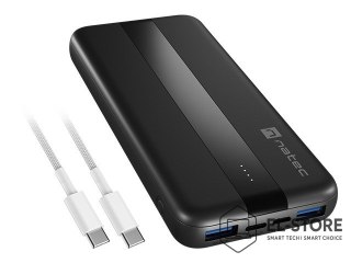 NATEC NATEC POWERBANK TREVI SLIM Q V2 10000MAH PD USB-C 20W + USB-A 18W + KABEL USB-C