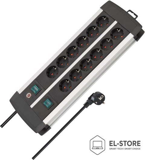 No name Listwa zasilająca Brennenstuhl Premium-Duo-Alu-Line 2x6x 3m