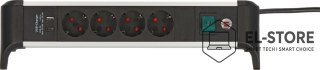 No name Listwa zasilająca Brennenstuhl Steckdosenleiste ALU-Office-Line 4gn. 1,8m USB