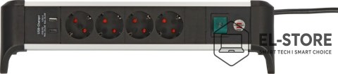 No name Listwa zasilająca Brennenstuhl Steckdosenleiste ALU-Office-Line 4gn. 1,8m USB