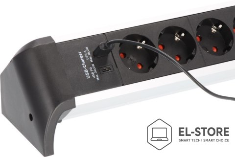 No name Listwa zasilająca Brennenstuhl Steckdosenleiste ALU-Office-Line 4gn. 1,8m USB