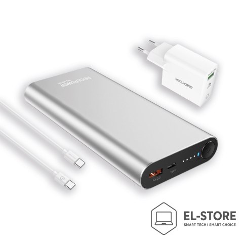 No name Powerbank RealPower PB-20000PD Litowo-jonowy (Li-Ion) 20000 mAh Aluminium