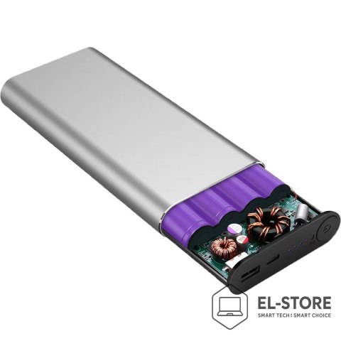 No name Powerbank RealPower PB-20000PD Pro srebrny 20 000mAh