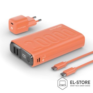 No name Powerbank RealPower Powerbank PB-20000 Zestaw pomarańczowy 20.000mAh