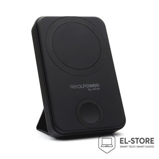 No name RealPower 444408 bank mocy 10000 mAh Bezprzewodowe ładowanie Czarny