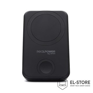 No name RealPower 444408 bank mocy 10000 mAh Bezprzewodowe ładowanie Czarny