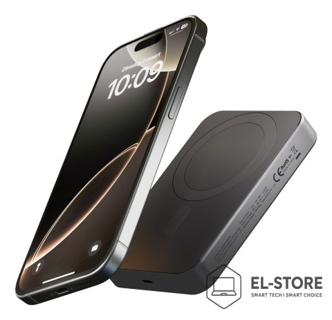 No name ZENS Slim Qi2 Aluminium Powerbank - magnetyczny powerbank 10000 mAh kompatybilny z MagSafe i Qi2 (black)